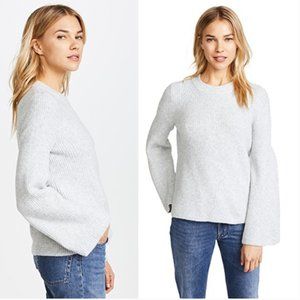 Madewell Bell Sleeve Pullover Sweater Gray | Medium